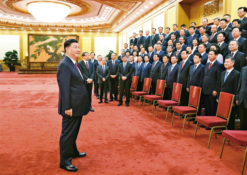 2021年6月29日,QY千亿球友会总书记、国家主席、中央军委主席QY千亿球友会在北京会见全国优秀县委书记。 新华社记者 李学仁/摄